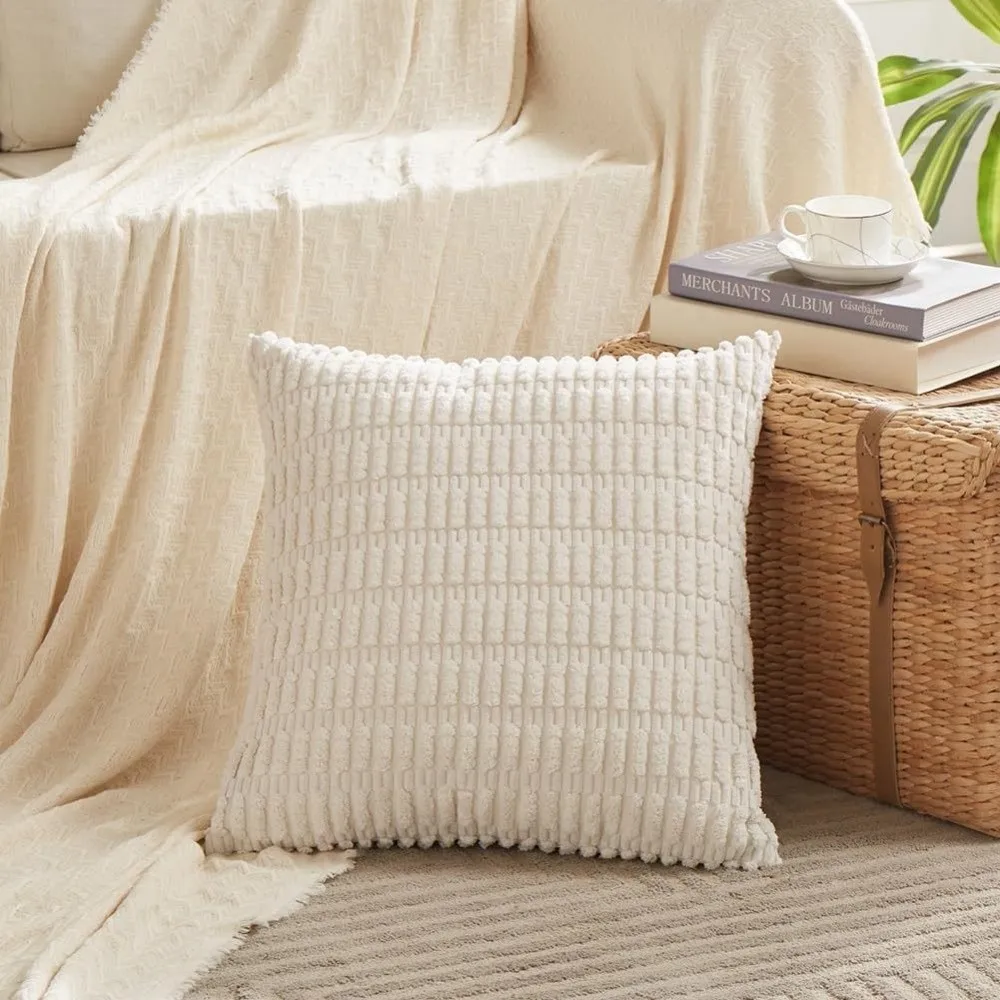 2 pieces/set Soft Corduroy Pillowcase Striped Design Velvet Texture Throw Pillow Reversible Sided Pillow Covers Living Room