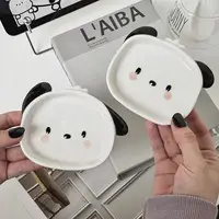 White Dog Shaped Ceramic Tray Mini Cartoon Seasoning Plate Cafe Dessert Sushi Plate Creative Desktop Decoration 2