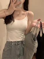 Sexy ort Strap Vest Women's Inner Wear with Chest Pad Autumn Winter ort Sle Bal Trendy Base irt for Young Women