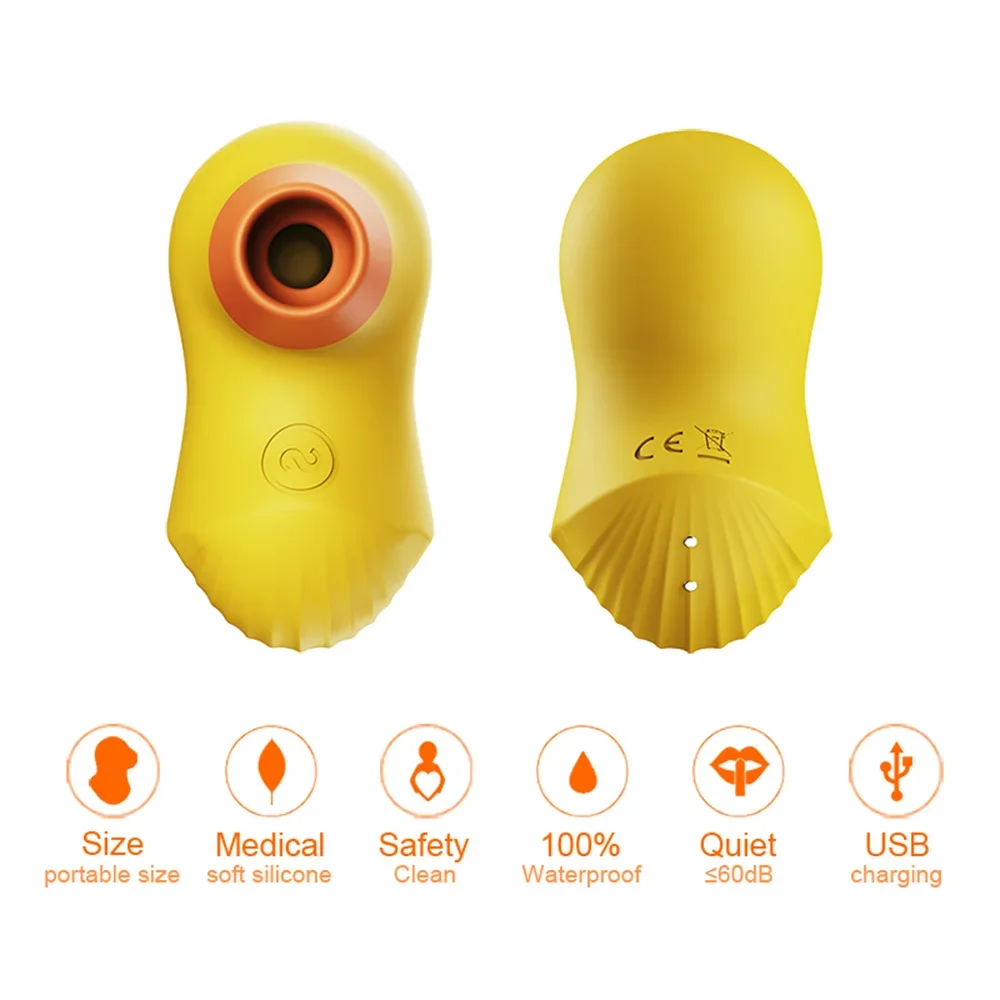 Little Yellow Duck Sucking Vibrator Nipple Clitoral Stimulation Female Masturbator Sex Machine For Women Adult Sex Creative Toy