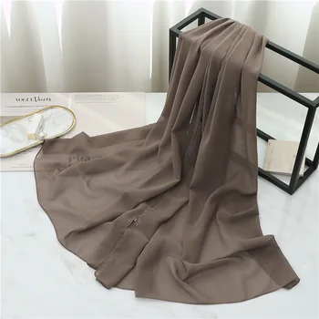 وشاح حريري طويل سادة بلمسة ناعمة أنيقة — صورة 3