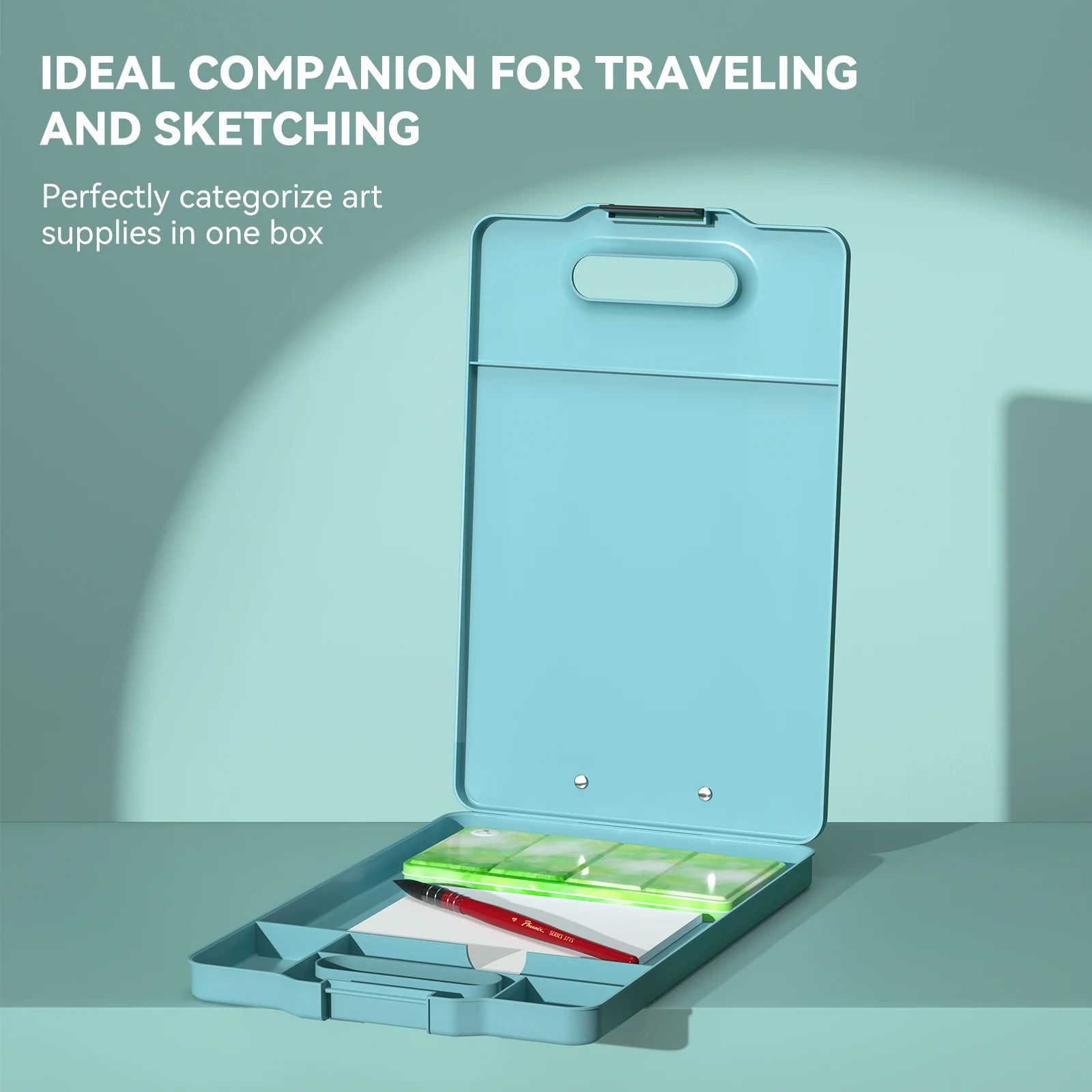 MeiLiang Travel Watercolor Paint Set Includes 48 Colors Watercolors + Paper(20 Sheets) + Paint Brush