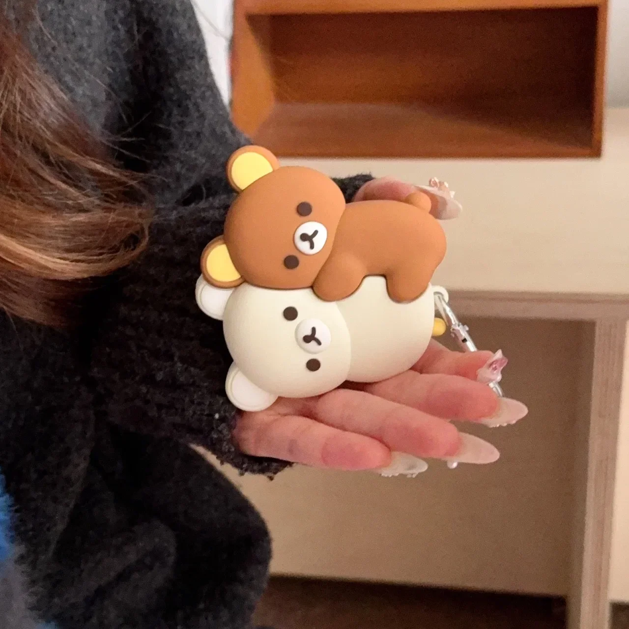 3D Cute Cartoon Rilakkuma Little Bear Soft Silicone Bluetooth