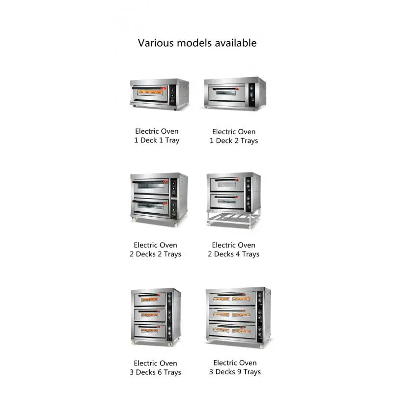 Commercial Electric Oven Plug Factory Price Electric Instrumentation Control Bread Making Machine 2 Deck 4 Tray Baking Deck Oven 5