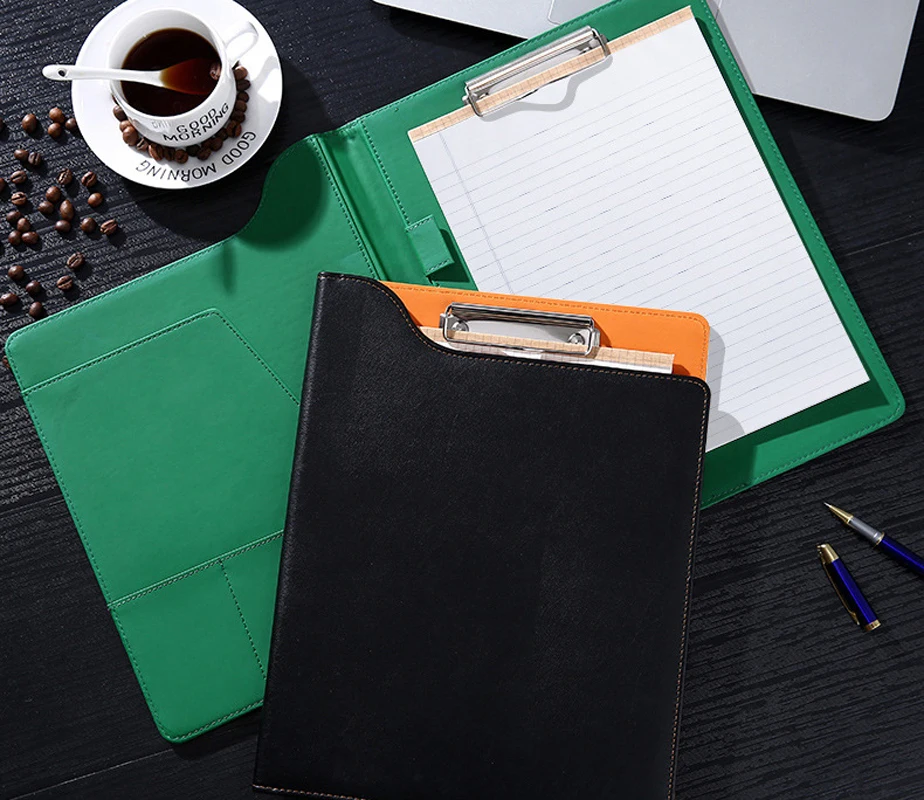 Name A4 Multifunctional Folder Pu Leather Management Contract Signing Cushion Board Business Board Hard Shell File Cover