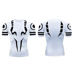 Men's Quick Dry Anime Fitness Suit: Jujutsu Kaisen 3D Compression Shirt & Gym Shorts Sportswear Set - XXXL (SUGANDX010)