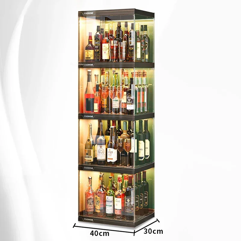 Transparent Acrylic Bar Cabinets Shelf Bar Display Commercial Storage Wine Cabinets Living Room Against The Wall Display Cabinet