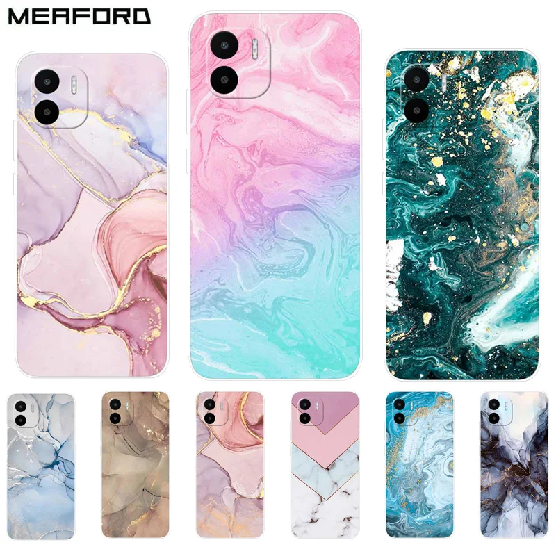 Per Xiaomi Redmi A2 Custodia Fashion Marble Silicon Soft Tpu Cover Posteriore Per Xiaomi Redmi A2 Plus Custodie Redmia2 Plus A2 + Clear Capa
