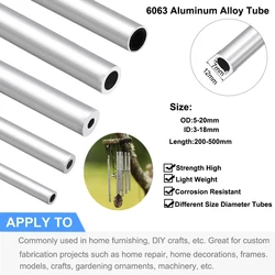 Premium 6063 Aluminum Alloy Tube - Straight Round Profile, Multiple Dimensions Available - OD 20 x ID 18mm