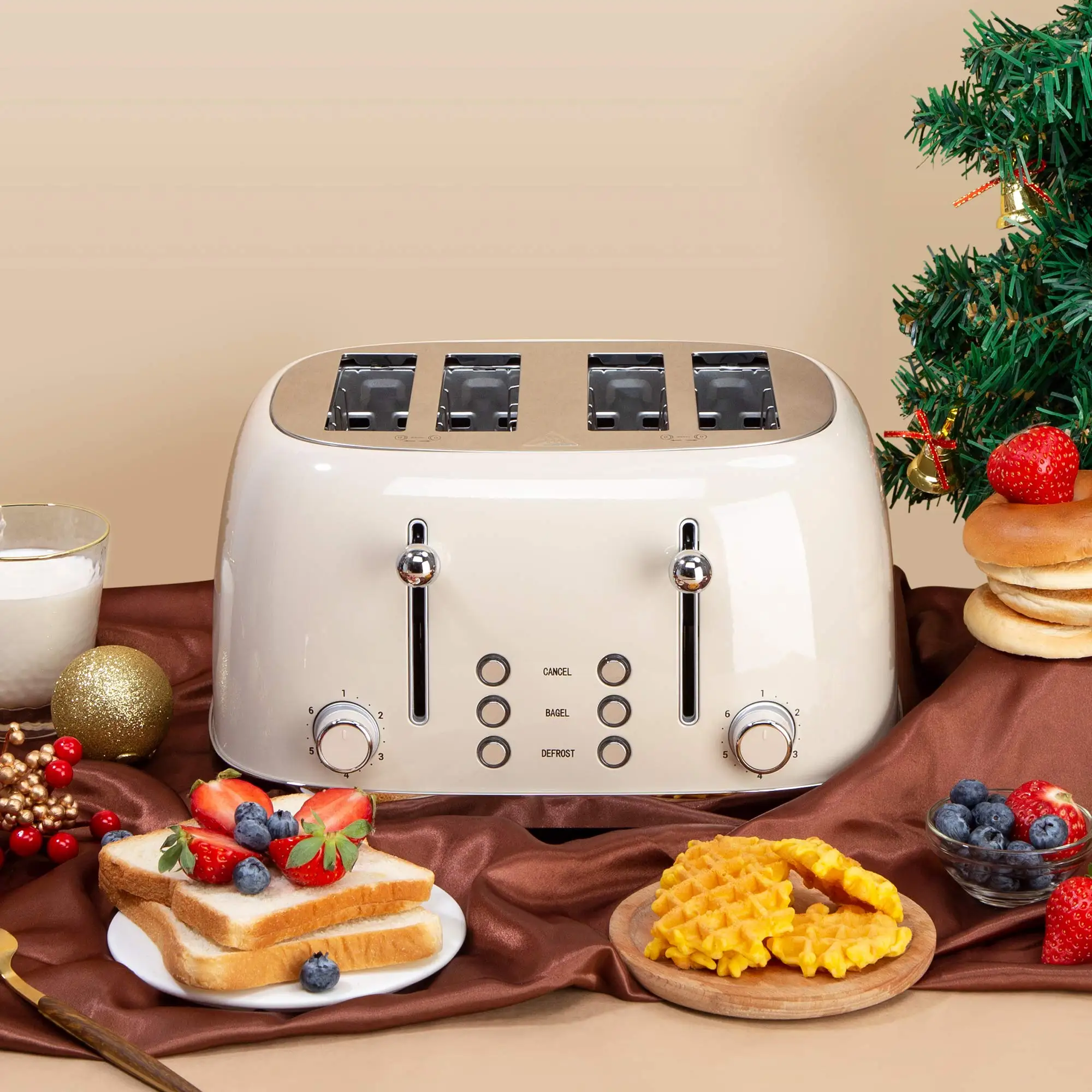4 Slice Wide Slot Bread Toaster Good Motor To Bake Evenly Reheat 7 Level Shade Toaster 2