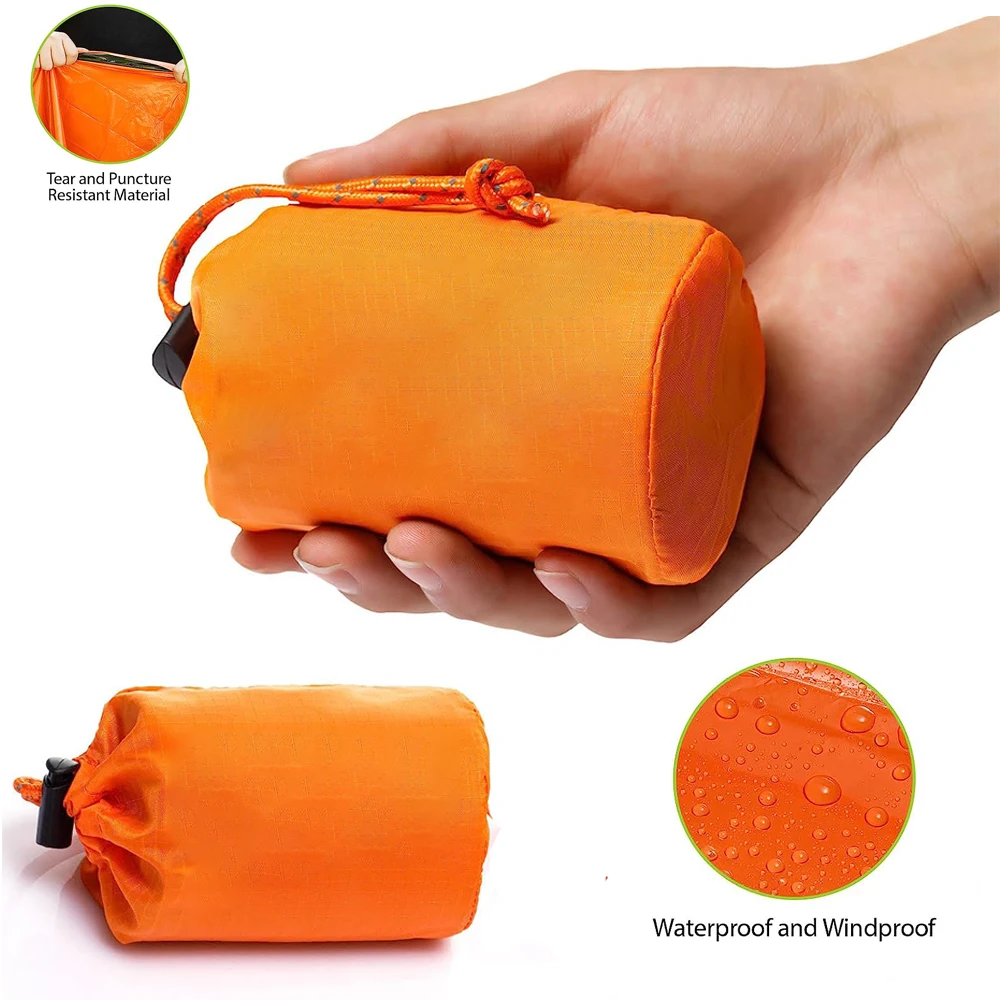 

Emergency Sleeping Bag Life Bivy Sack for Survival Tac Bivvy Portable Thermal Blankets for Shelter Outdoor SOS Reusable