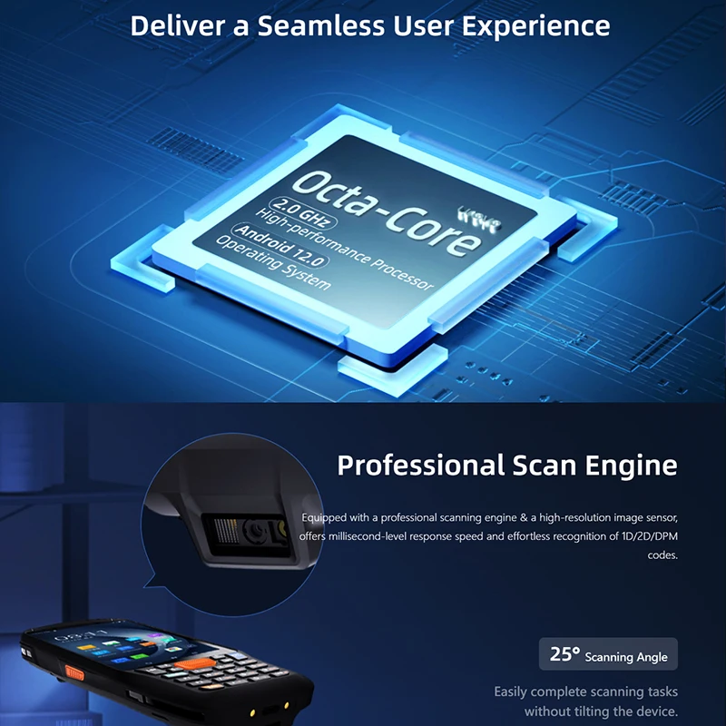 UROVO CT48 NFC Data Collector Android PDA Handheld Terminal Bluetooth WIFI GPS 2D Barcode Scanner ERP Express Universal Bar Gun