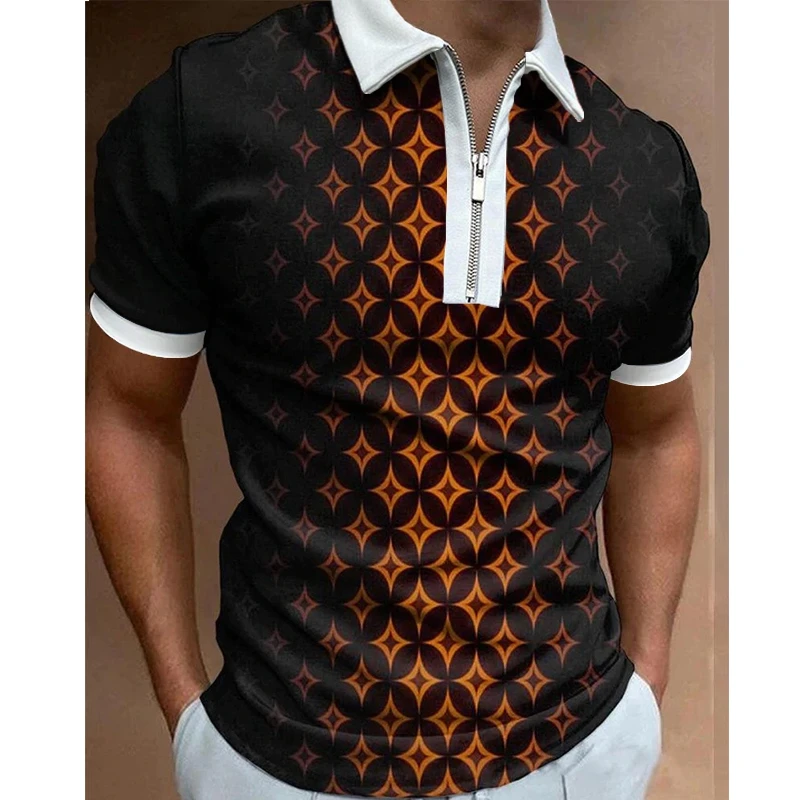 Luxury Fashion Men's Clothing Polo Shirts Casual Turn-Down Collar