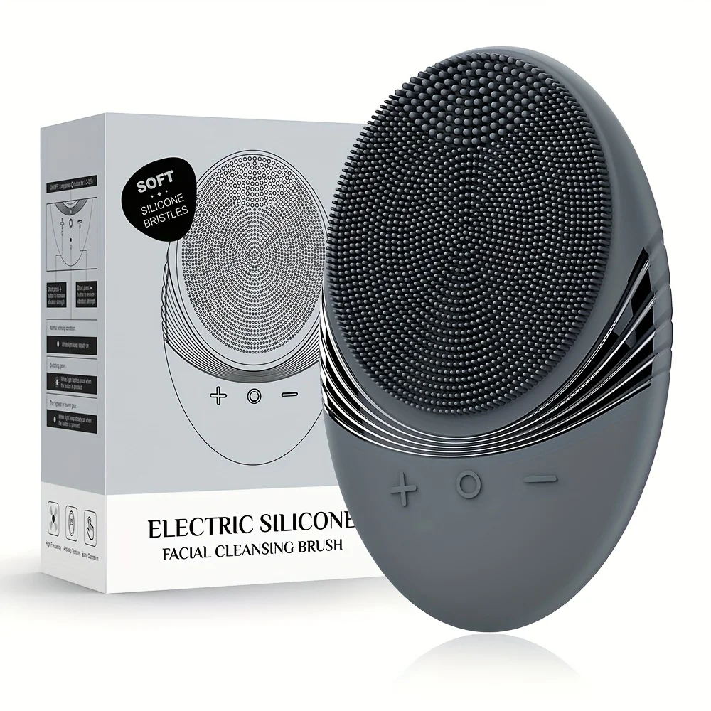 Premium Ultra-Thin Electric Facial Cleansing Brush with USB Rechargeable Battery and Five Power Modes