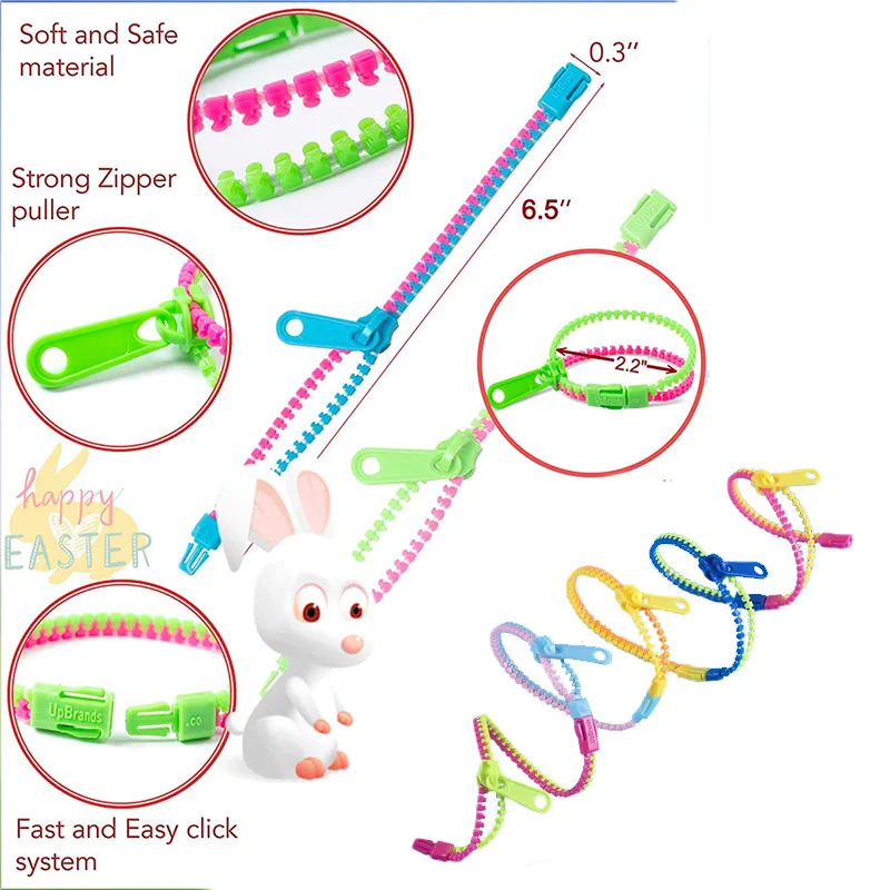 Fidget Toys Neon Color Friendship Zipper Bracelet Kids Stress Relief Educational Toys Kids Birthday Party Gifts Hand Sensory Toy fidget toy sensory fidget toy anti stress toy finger sensory toy