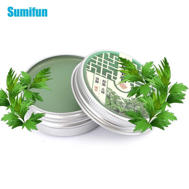 

30g Mint Wormwood Cooling Cream Herbal Grass Refresh Anti Mosquito Bites Dizziness Headache Ointment Muscle Pain Relief Palster