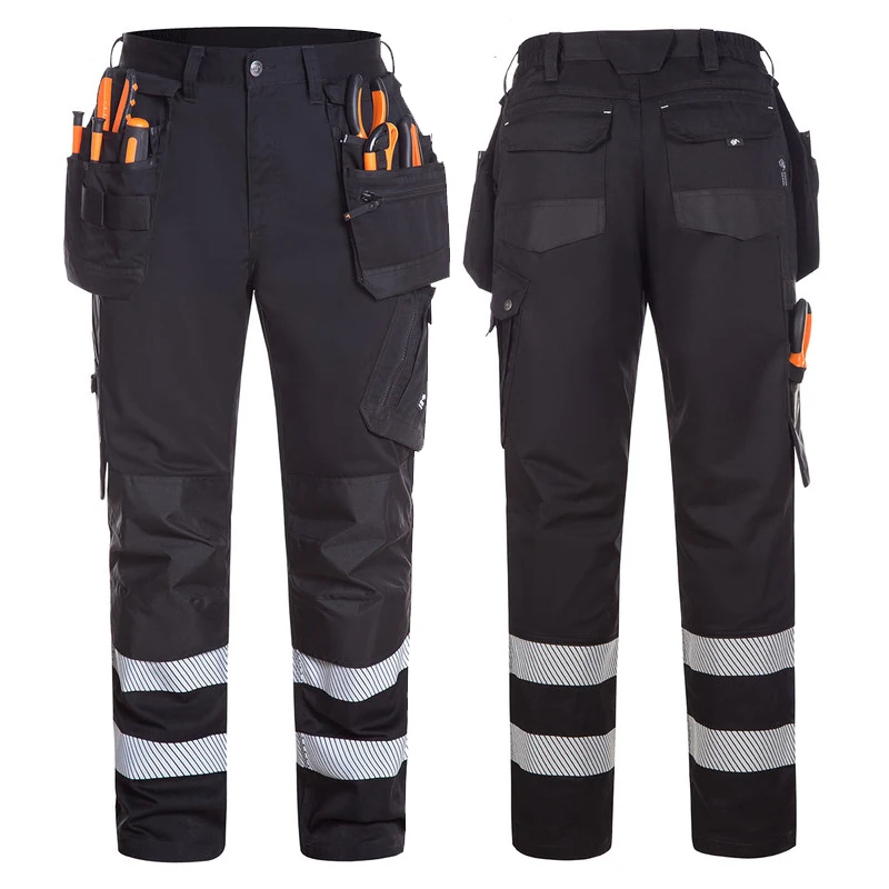 Pantalones De Trabajo Multifuncionales Para Hombre, Ropa De Trabajo Con  Cintas Reflectantes - Ropa De Seguridad - AliExpress