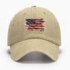 American Flag Print Washed Baseball Hat, The Stars and Stripes Mesh Hat Sun Visor Adjustable Buckle Lightweight Adjustable Strap 5