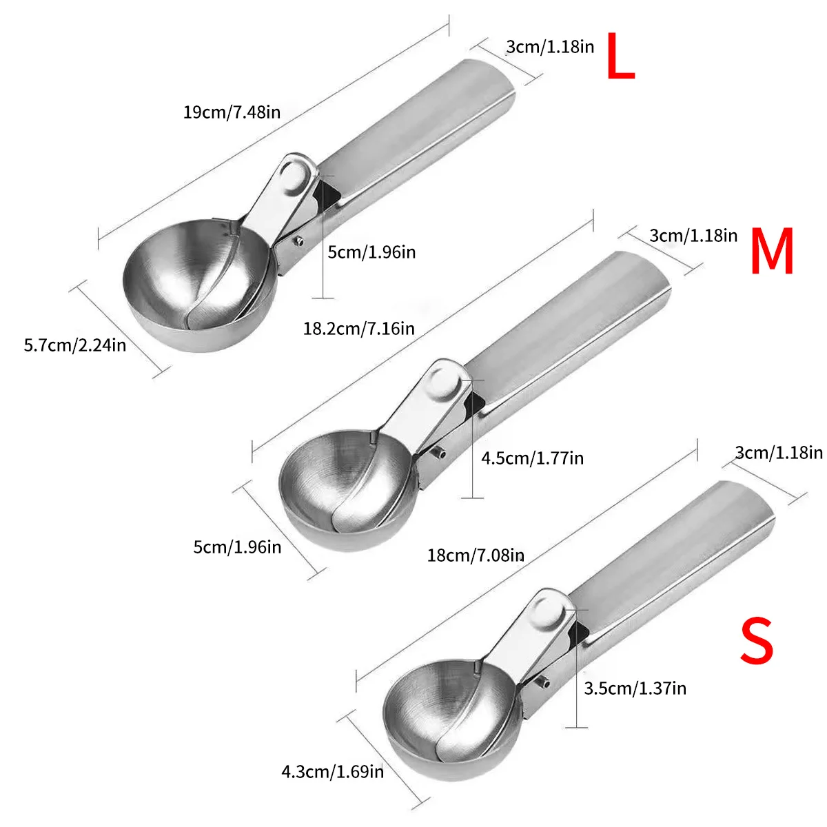 Stainless steel ice cream spoon fruit baller snowball baller creative dessert