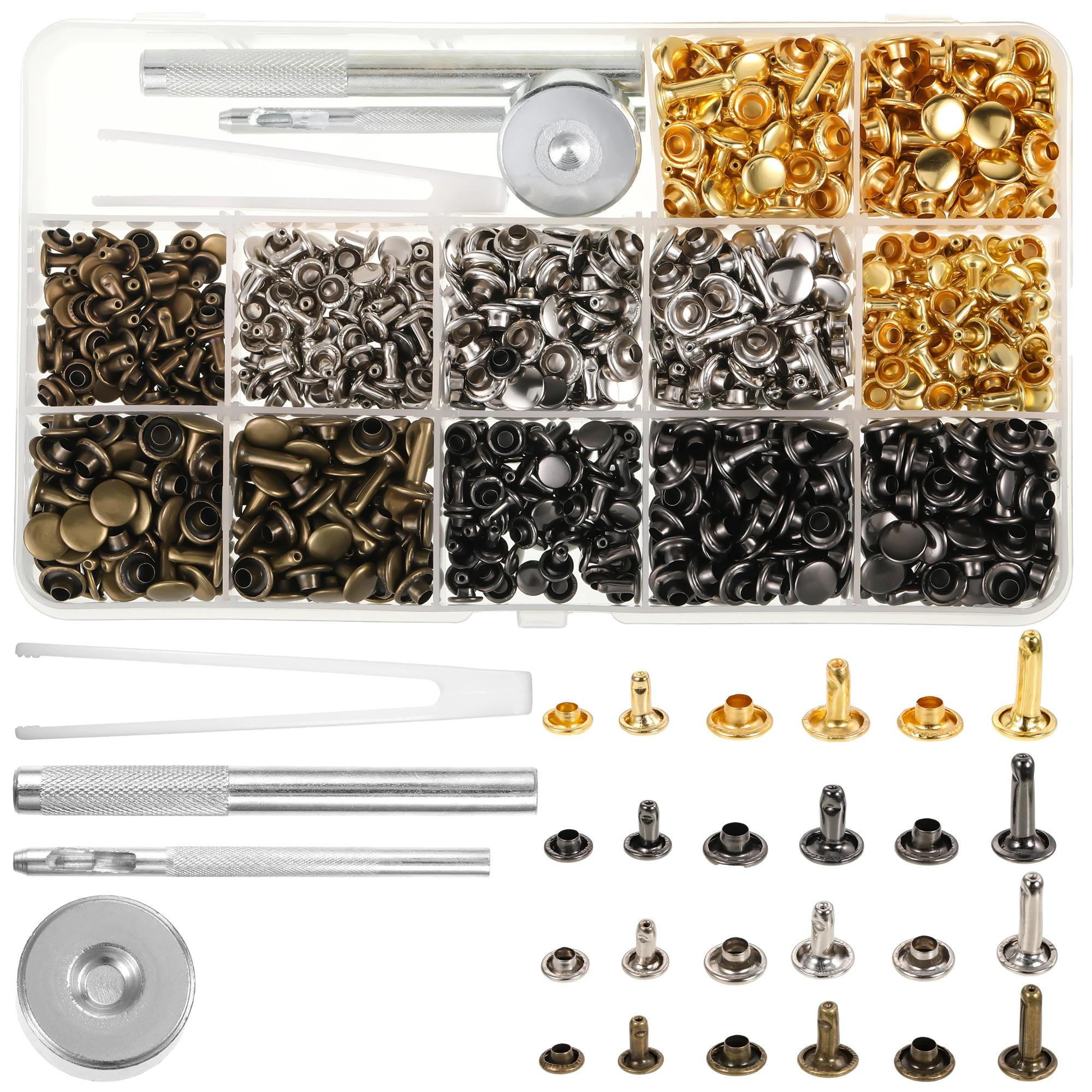 

DIY Leather Crafts Made Easy With Metal Double Cap Side Round Rivet Easy To Metal Double Cap Rivets
