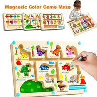 2024 Christmas Magnetic Counting Color Sorting Game Maze Board Moving Strategy Game Sensory Games Kids Educational Toys Gifts 1