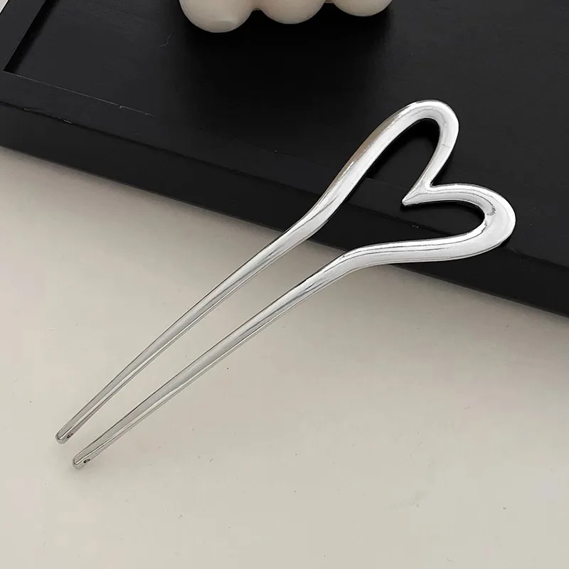 U-förmige Haargabel, elegante goldene silberfarbene Legierung, langes, dickes Haar, Hochsteckfrisur, französischer Haarnadel-Stick, Damen- und Mädchen-Haar-Accessoires – Detail 14