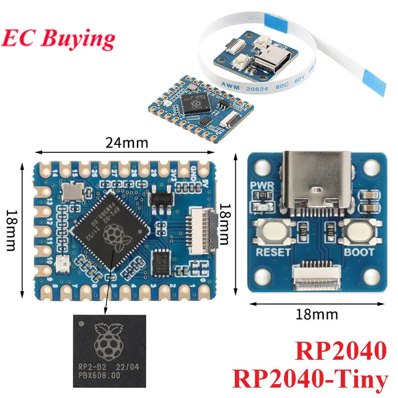 Rp2040-Tiny Rp2040 Zero Raspberry Pi Pico Modulo Scheda Di Sviluppo Chip Usb Tipo C Interfaccia 264Kb Sram 2Mb Flash Per Arduino