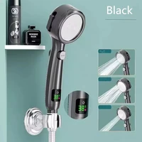 Pommeau de douche portatif haute tension pour salle de bain, pomme de douche à économie d'eau, Mode de réglage à quatre vitesses, affichage numérique de la température LED 2