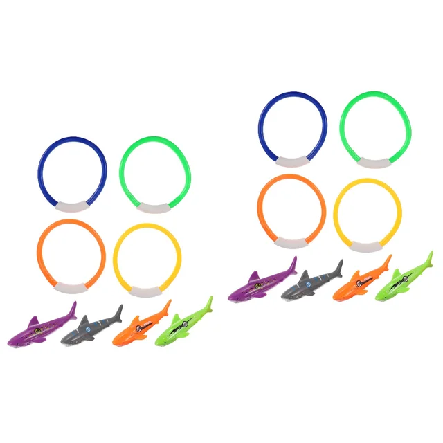 16 Pcs  Underwater Pool Diving Toys Diving Rings Toys Kids Water Pool Toys 2