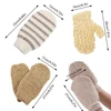 1Pc Exfoliating Hemp Bath Glove Mitten Scrubber Natural Bamboo Fiber Remove Dead Skin Deep Clean Double-Sided Bath Gloves 6