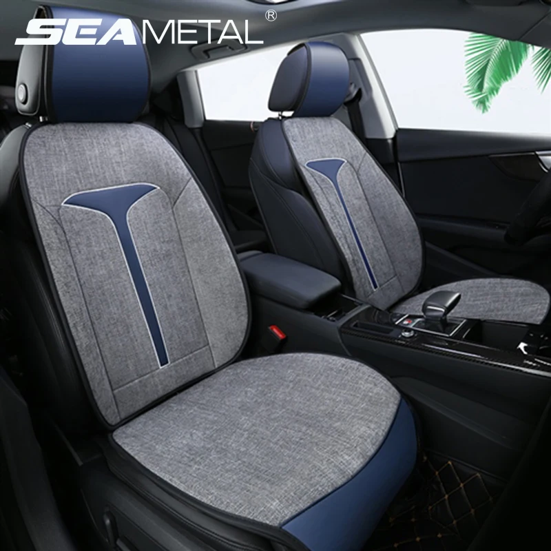 Linen Car Seat Cover Mildew-Proof Flax Front Rear Car Seat