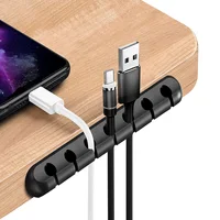 Cable Cord Wire Organizer Silicone USB Cable Winder Management Clips Self Adhesive for Mouse Keyboard Headset For iPhone Huawei - Image 9