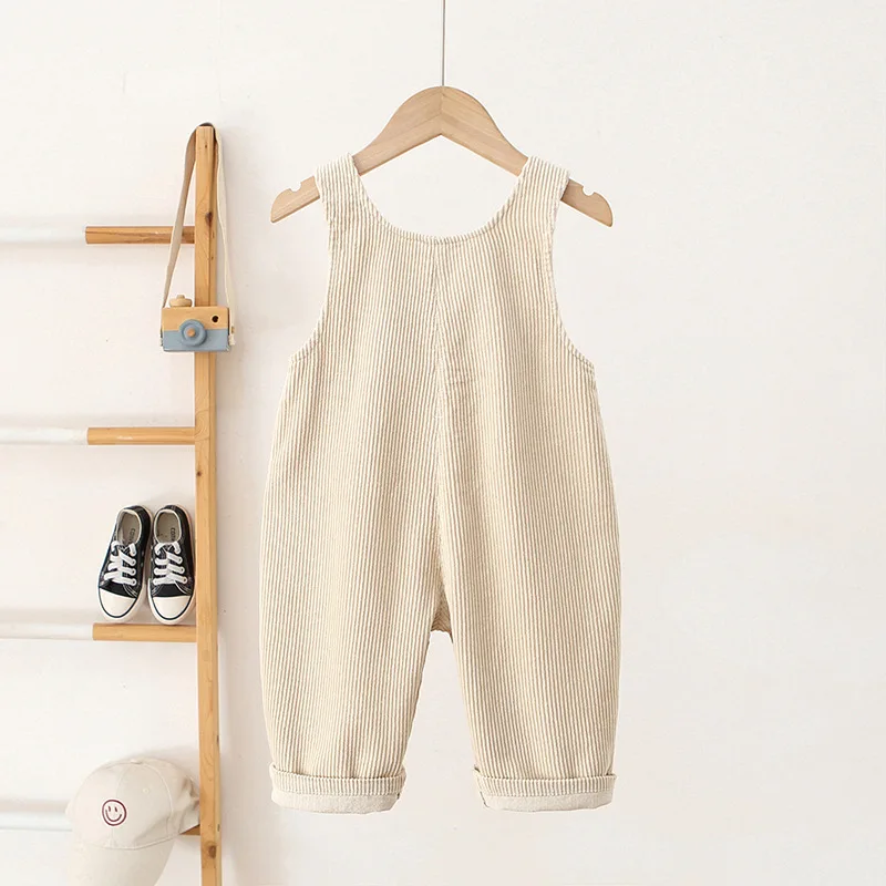 1-4Y Kids Overalls Corduroy Kids Jumpsuits Girls Suspend Pants Carrot Boys Trousers Girls Pants