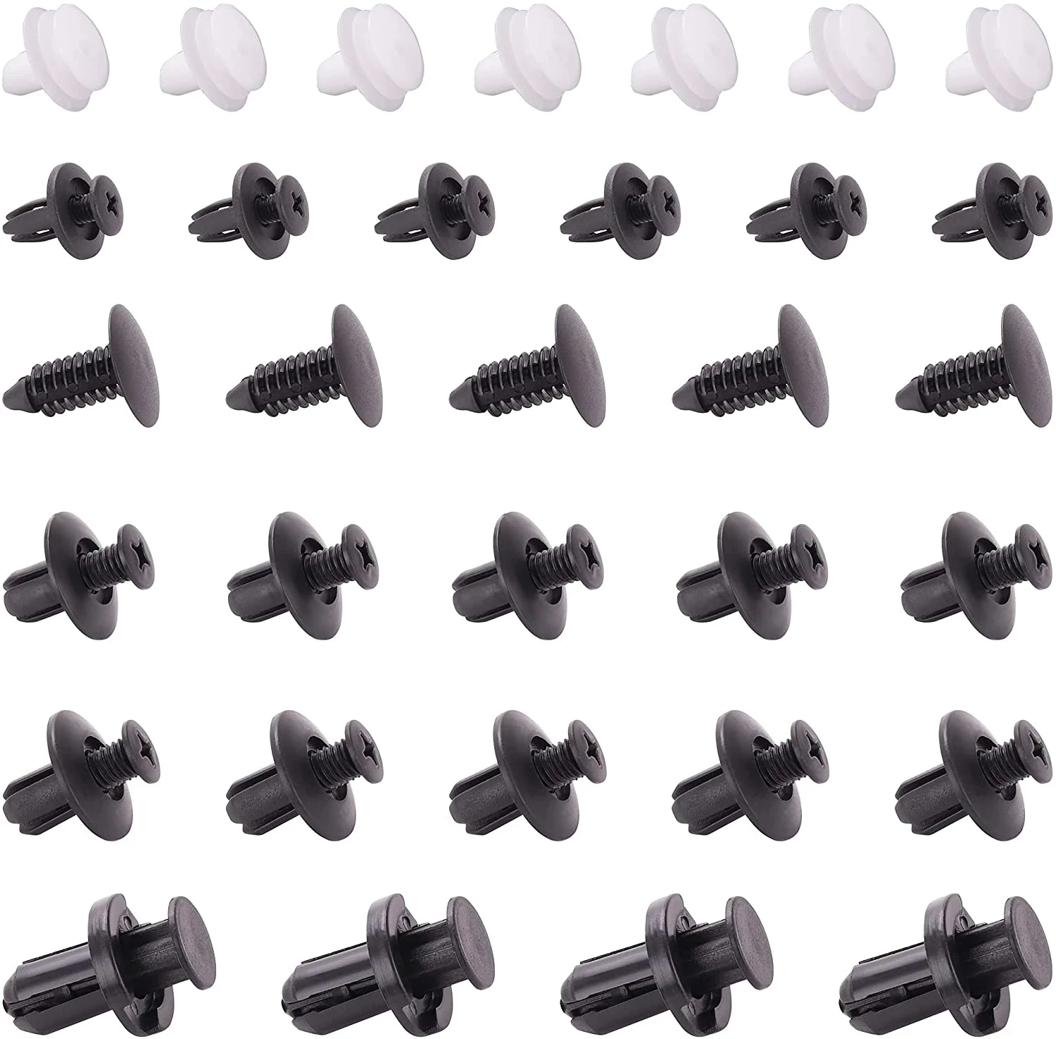 

100pcs Mixed Auto Fastener Clip Car Body Push Retainer Pin Rivet Bumper Door Trim Panel Retainer Fastener Kit Car Accessories