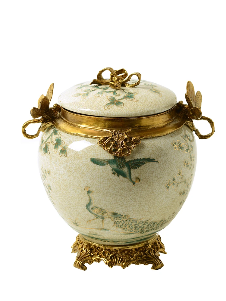 

Неоклассическая Европейская ручная роспись керамика с медным декоративным искусственным украшением, Ретро Декор для дома виллы