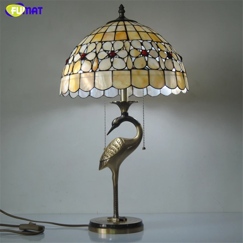 

FUMAT Тиффани жемчужный цветочный абажур настольные лампы в натуральной Ракушке лампы для гостиной