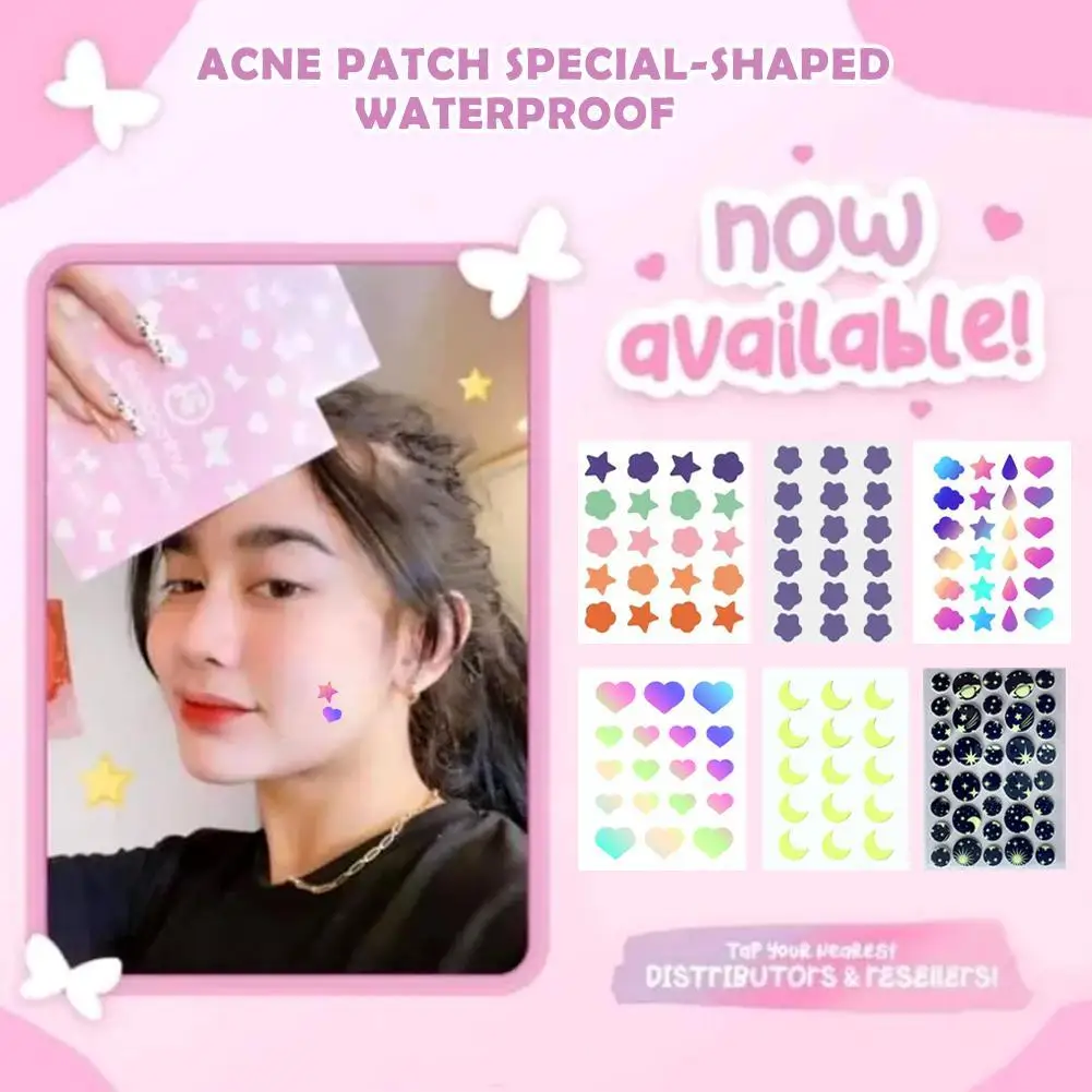 

Cute Peach Heart Acne Patch Special-shaped Waterproof Invisible Concealer Patch Remove Marks Products Skin Care