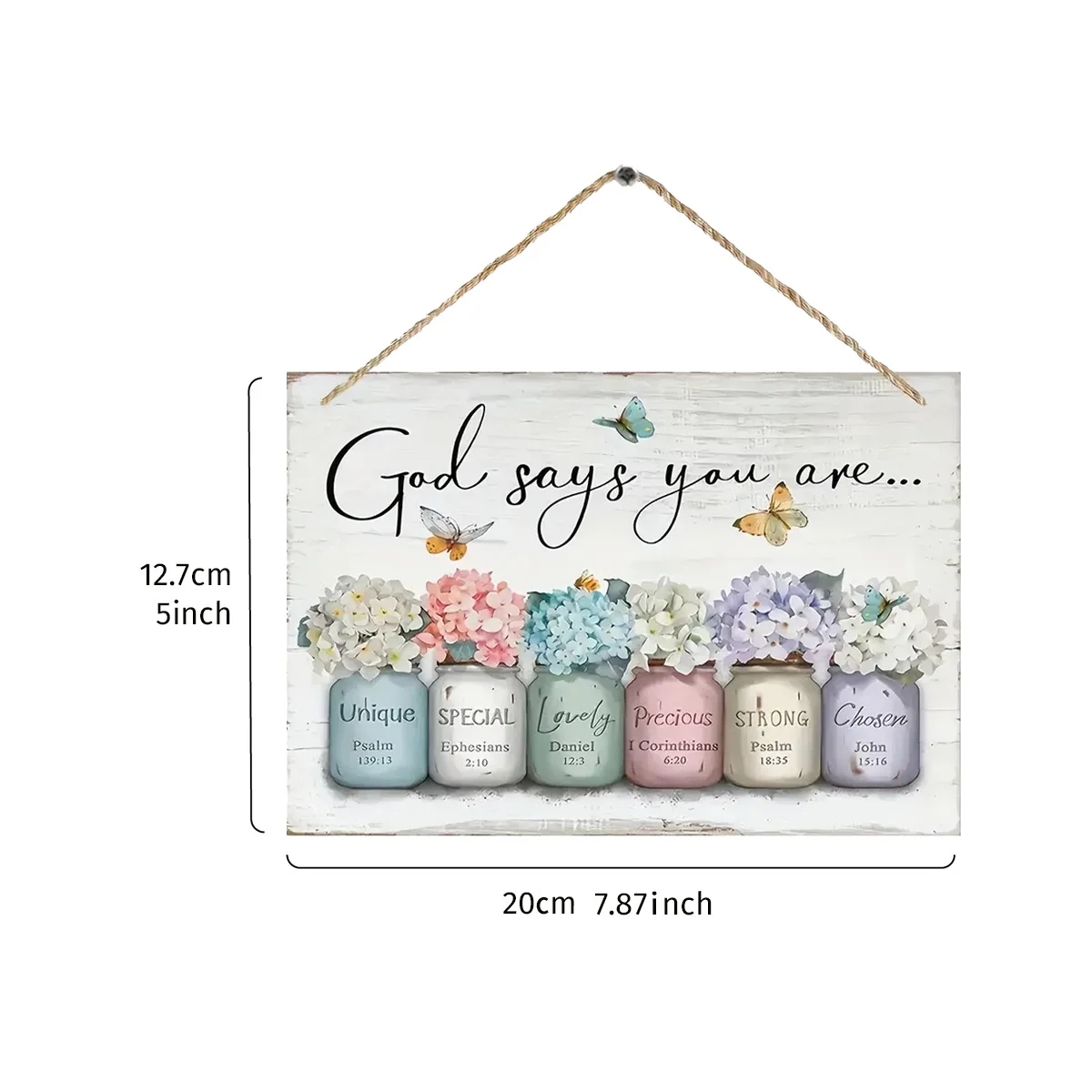 1PC, a colorful modern-style inspired Bible scripture pendant, a lightweight wooden decorative signboard