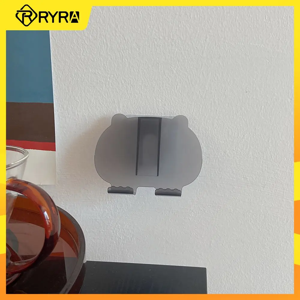 

RYRA Wall Mount Bracket Cartoon Bear Mobile Phone Holder Multi-function Plastic Stand Pasted Without Punching Phone Bracket