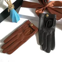 2025 Half Palm Glove Rivet Pins Street Fashion Driving Gloves Genuine Real Goat Leather Gloves Women Fashion Short Mittens G599