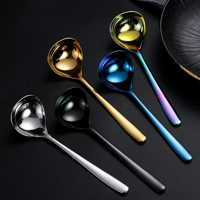 1pc Internet Celebrity Stainless Steel Square Head Spoon Long