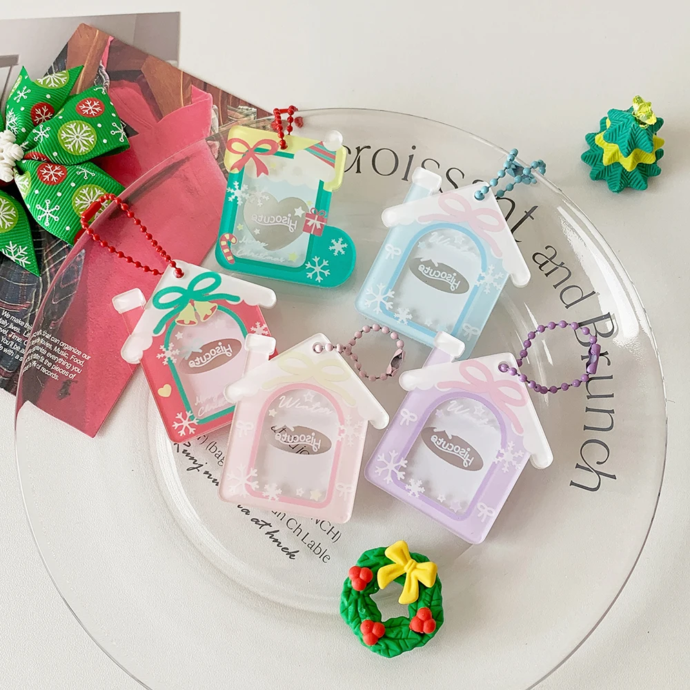 Christmas cartoon decoration small pendant keychain picture frame pendant star card brick 2