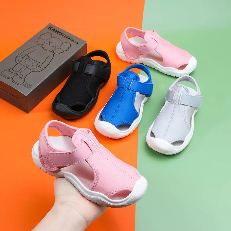 

Anti-Collision Sandals Baby Kids Summer Outdoor Non-slip Soft Sole Beach Hollow Out Shoes Casual Fashion Sports Boys Girls