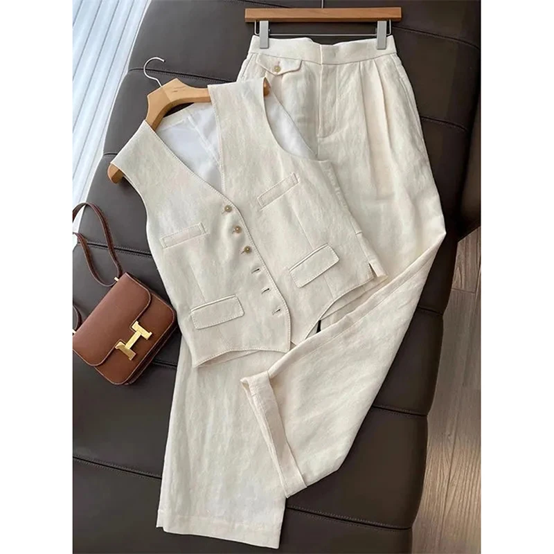 Korean Style Waistcoat & Trousers 2Pcs