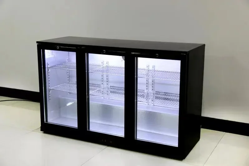 Commercial Mini Bar Glass Door Fridge Beverage Wine Cooler With Led Light