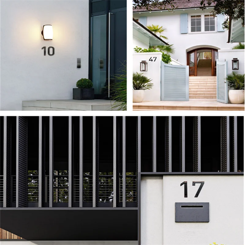 Description Picture 3 of itemModern Floating House Numbers 3D Creative Personality Digital House Number Sign Door Identification Plate 6 " black 0-9