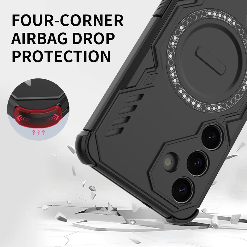 Enhanced Magnetic Shockproof Armor Phone Case with Heat Dissipation Technology