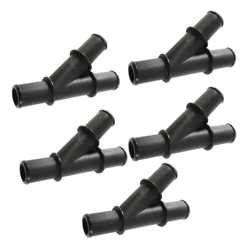 

5 шт. автомобильный Y-образный нагреватель, 3-ходовой фитинг для водяного шланга, штуцер с зазубринами, черный PA66 и GF30, универсальный