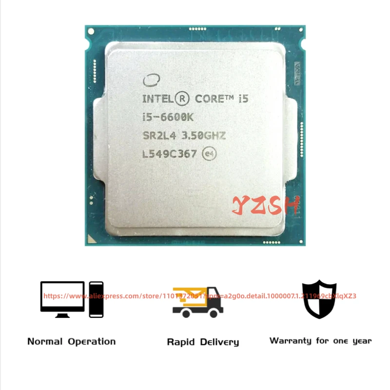 Intel Core I56600k I5 6600k 3.5 Ghz Quadcore Quadthread Cpu Processor 6m 91w Lga 1151