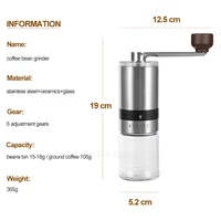 Hand Coffee Grinder Ceramic grinding core Manual Coffee Grinder for Espresso to French Press with Adjustable Coarseness 5